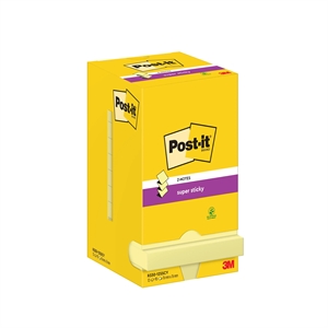 3M Post-it Z-Notes 76 x 76 mm, Super Sticky amarelo - pacote com 12 unidades